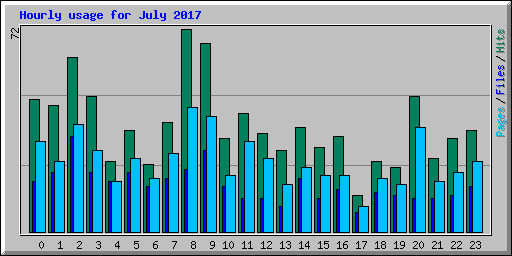 Hourly usage for July 2017